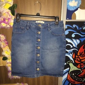 Denim button up skirt